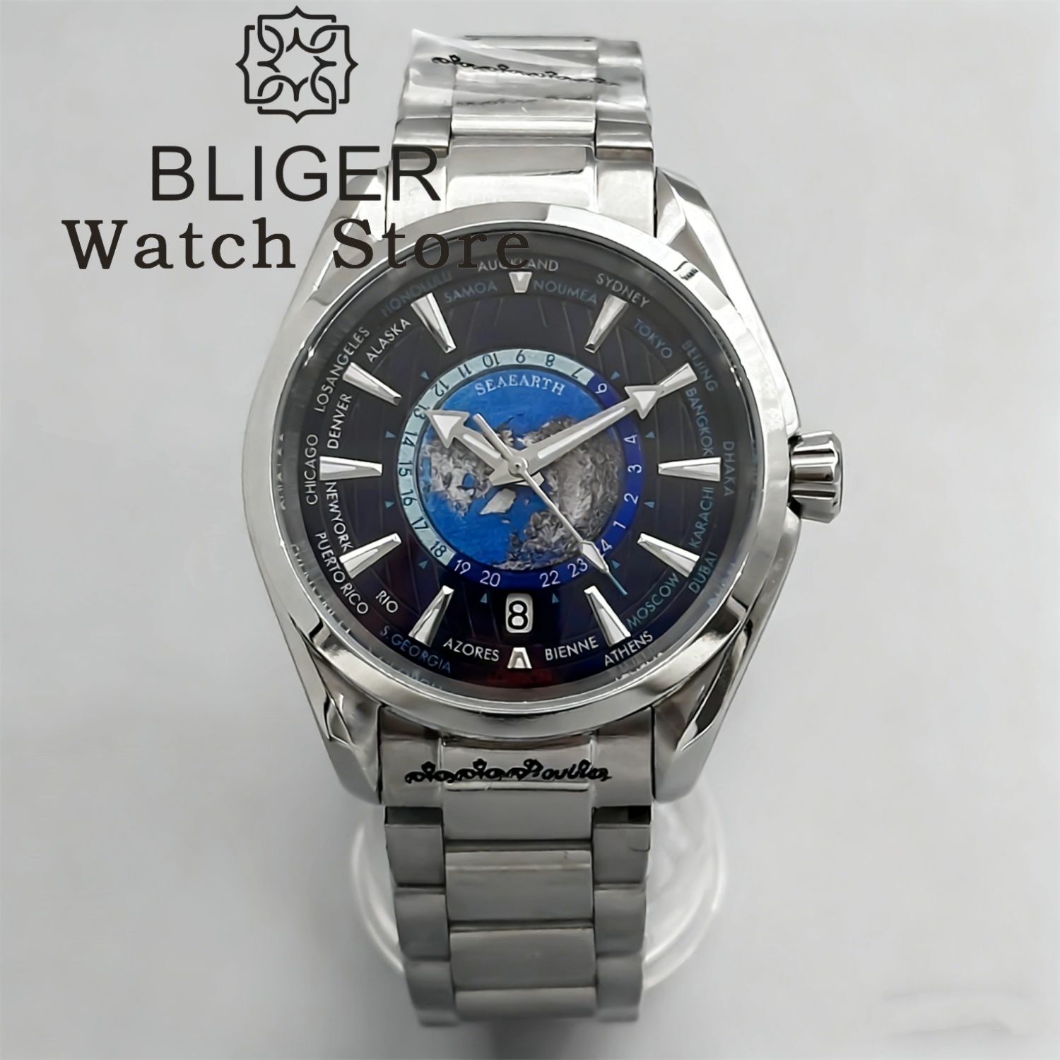 Mens Fashion World - Bliger 40mm mapa da terra do