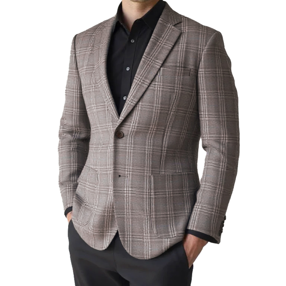 Mens Fashion Blazer - 2026 moda masculina jaqueta marrom cinza
