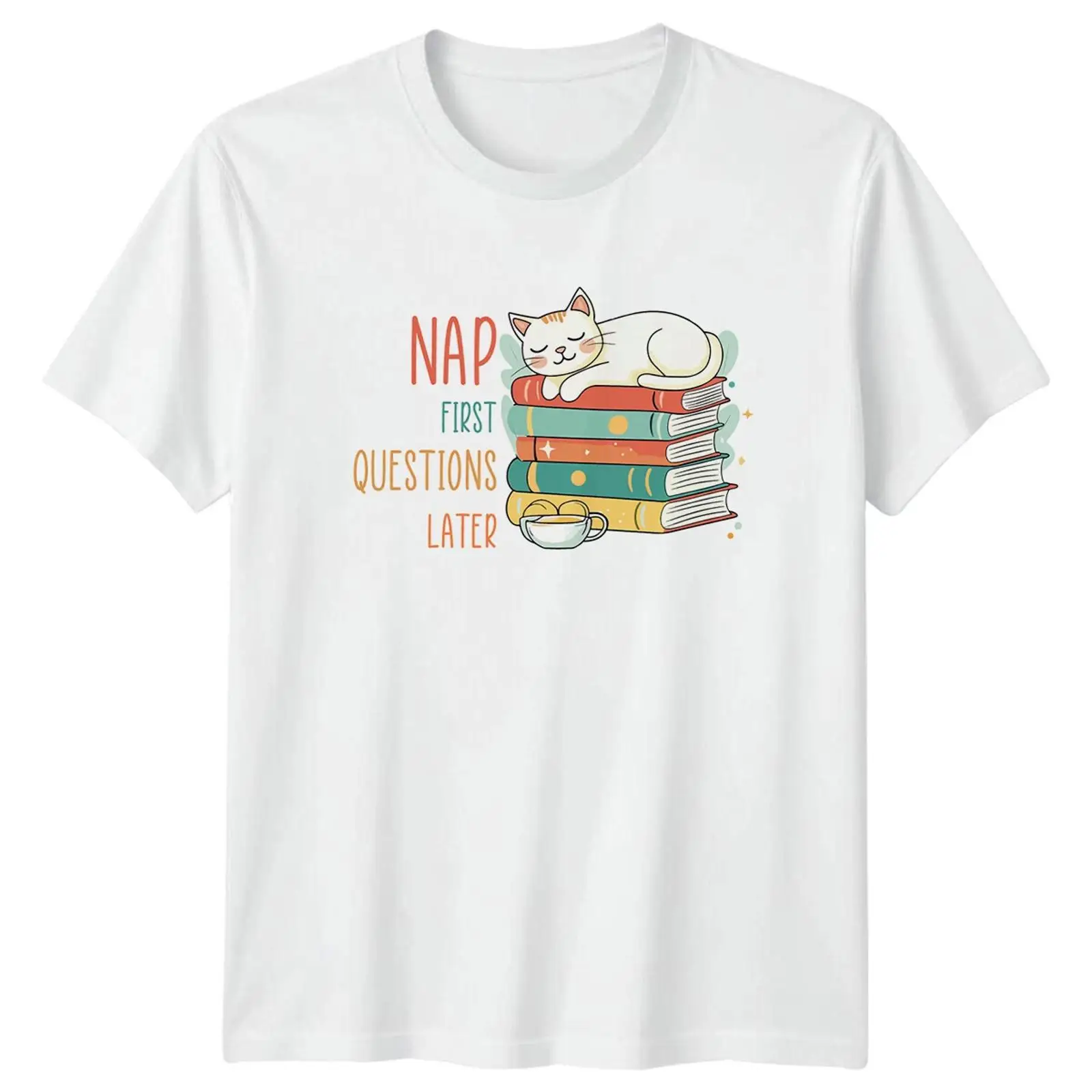 Men'S Fashion Questions - Camiseta Nap First Questions Later Katzen