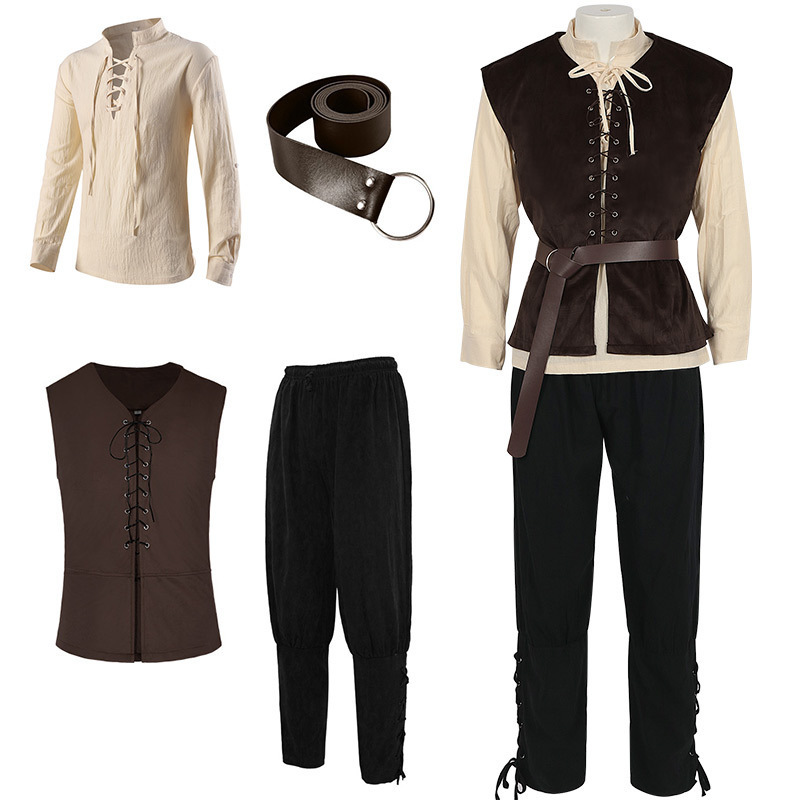 Mens Fashion Vest - Conjunto de fantasia renascentista de Halloween