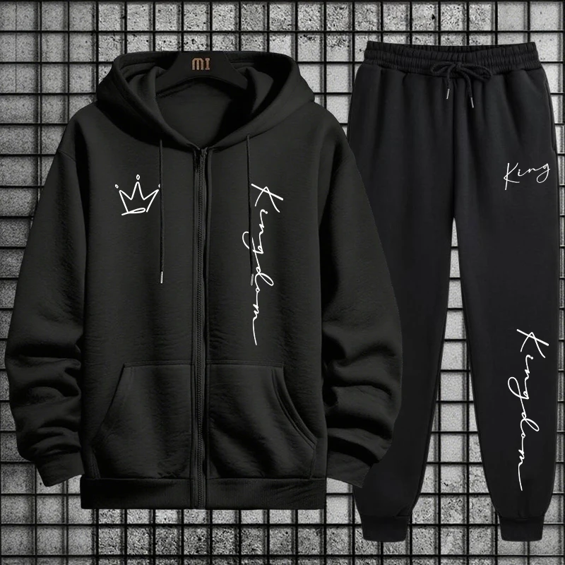 Men Fashion King - Conjunto Masculino de Moletom com Estampa