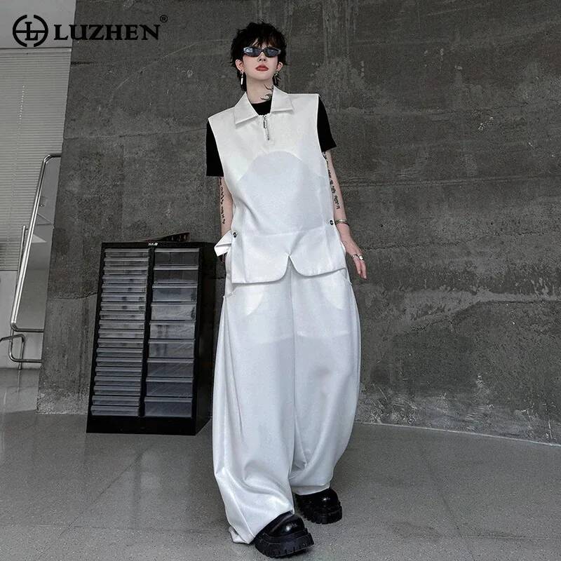 Mens Fashion Vest - Colete LUZHEN 2026: Novo Conjunto Masculino