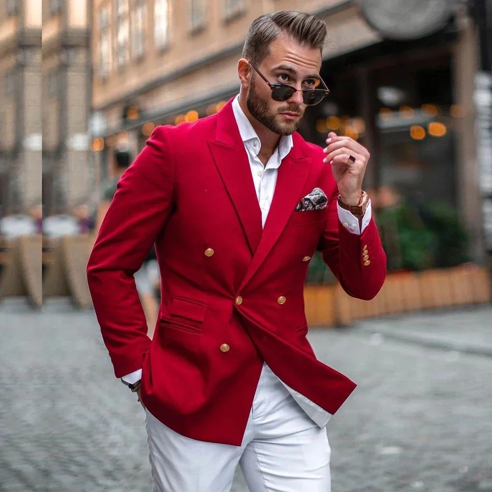 Mens Fashion Blazer - Conjunto de Terno Masculino Casual Slim