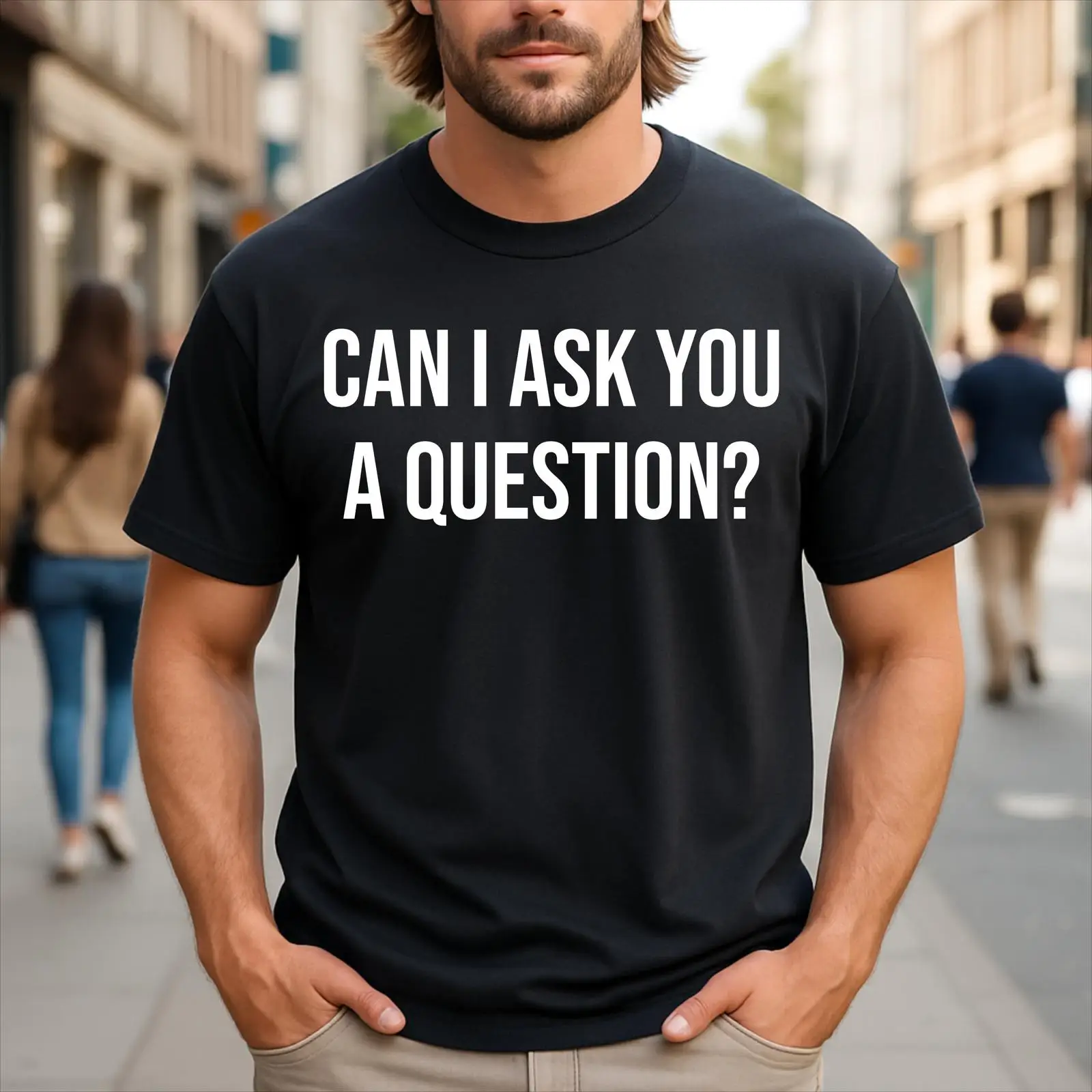 Men'S Fashion Questions - Camiseta com Estampa Engraçada 'Posso Te