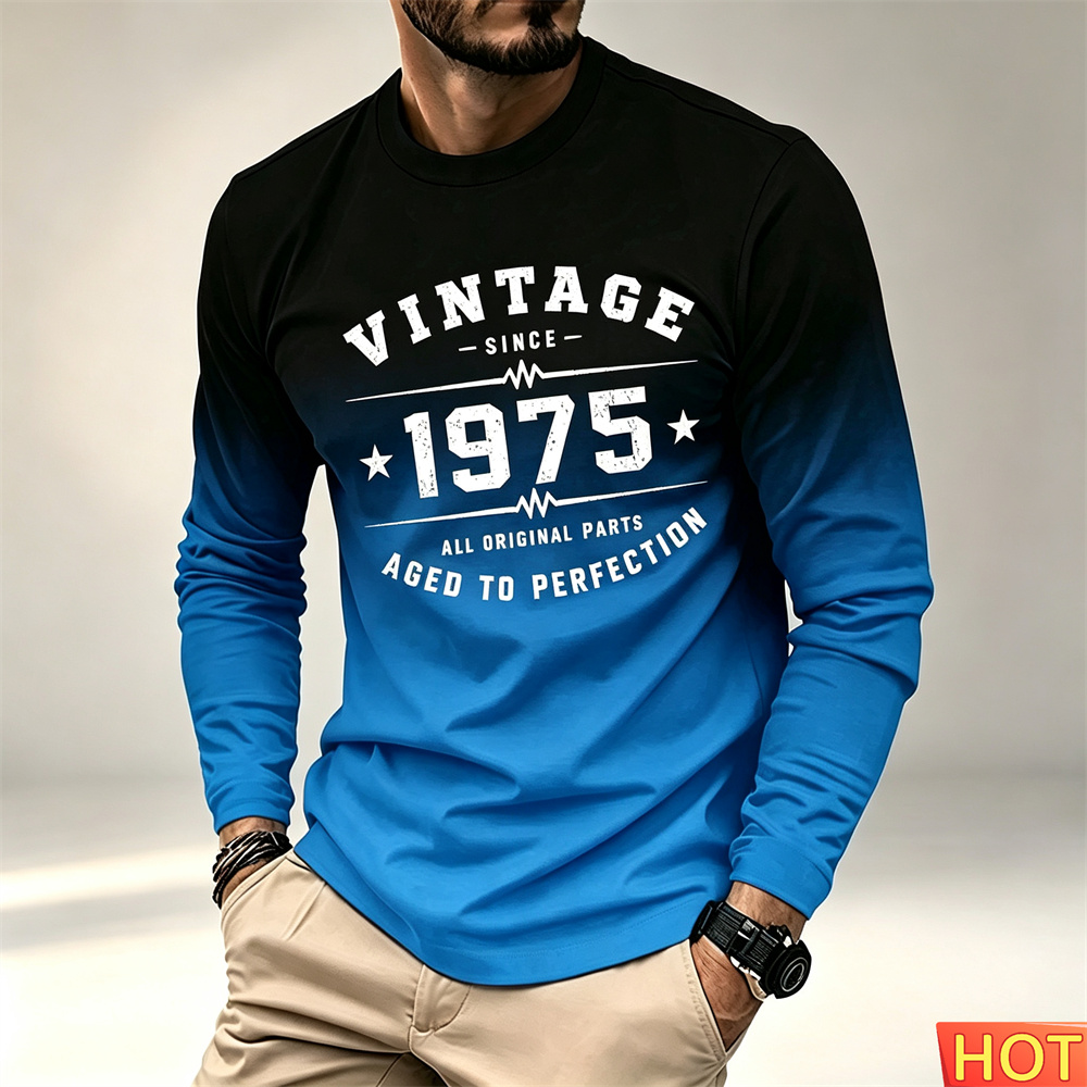 Men'S Fashion T Shirts - Nova Camiseta Masculina de Manga Longa