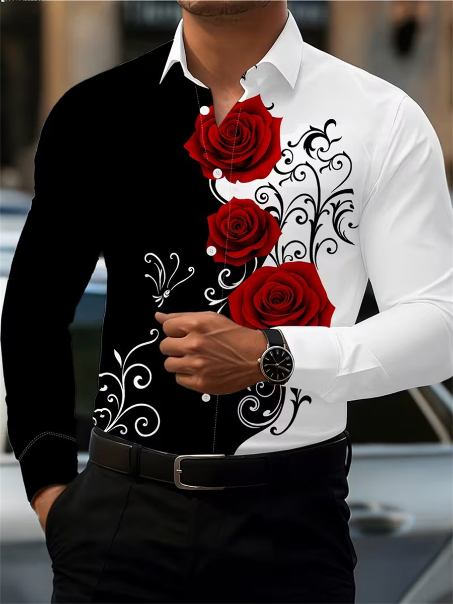 Mens Fashion Summer - Camisa Masculina de Manga Longa com