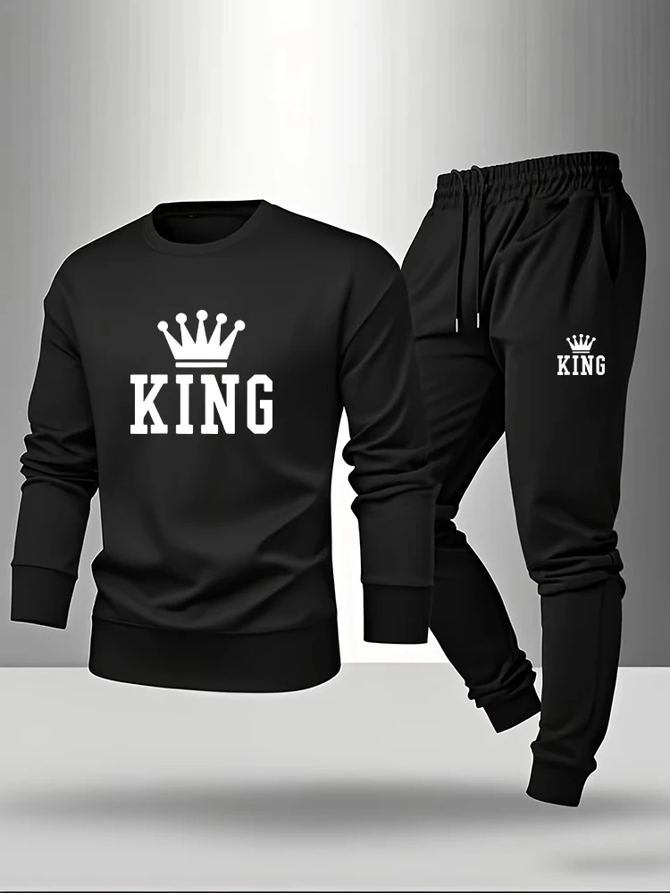 Men Fashion King - Conjunto Masculino King Pringt: Camiseta de