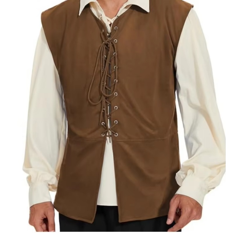 Mens Fashion Vest - Colete Masculino Medieval Renascentista Pirata Gótico
