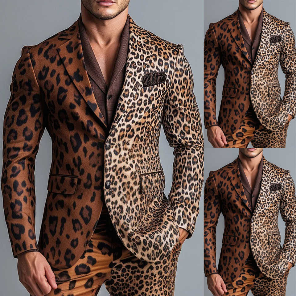 Mens Fashion Blazer - Conjunto de 2 peças para homens,