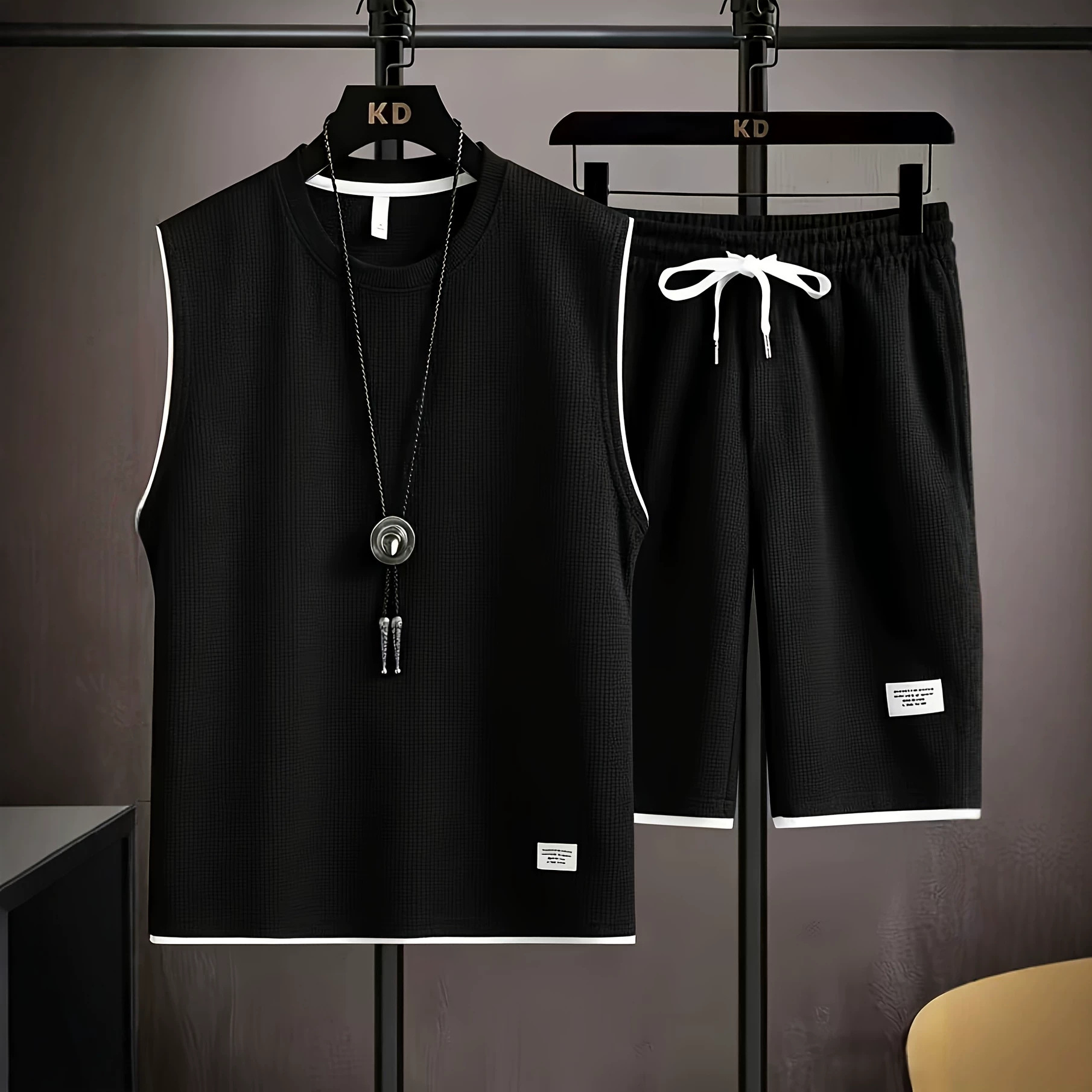 Conjunto de colete masculino d - Mens Fashion Summer avaliação e preço