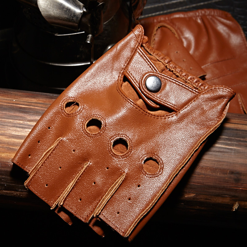 Luvas de meio dedo do homem de - Driving Gloves Leather avaliação e preço