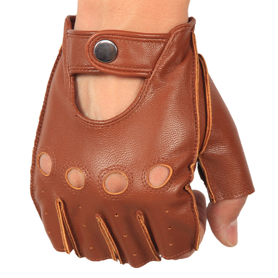 Luvas de meio dedo do homem de - Driving Gloves Leather avaliação e preço