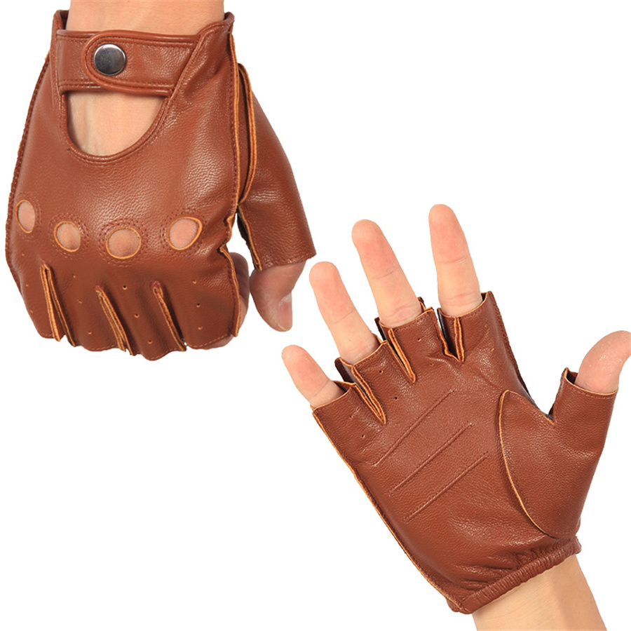 Luvas de meio dedo do homem de - Driving Gloves Leather avaliação e preço