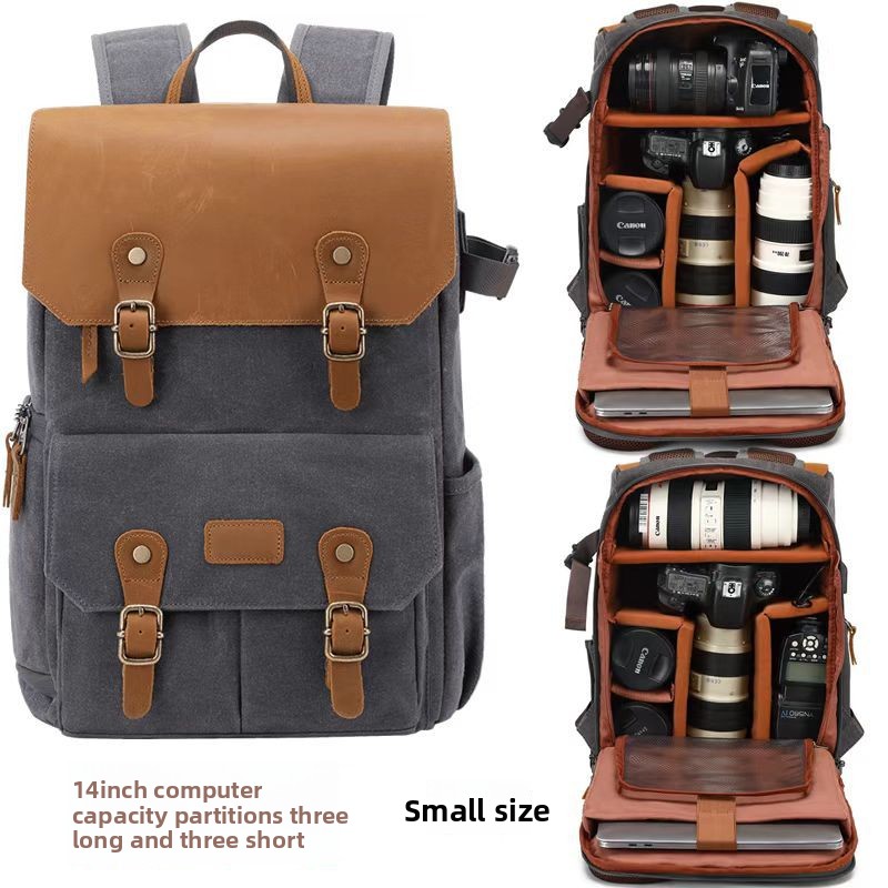 Mochila de lona retrô para via - Men Fashion Photography avaliação e preço