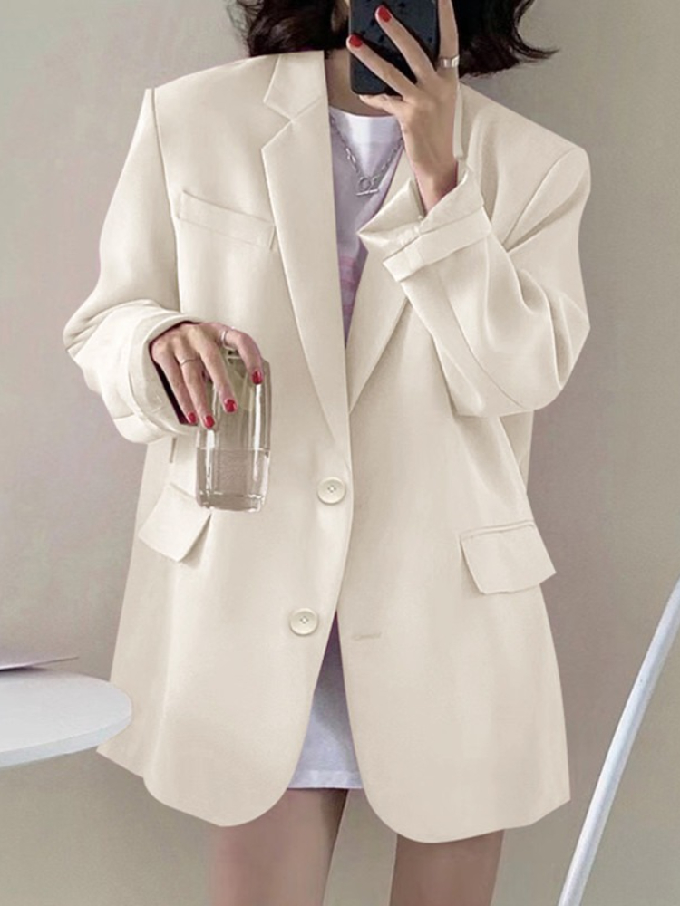 Novo Blazer Feminino de Cor Só - Mens Fashion Blazer avaliação e preço