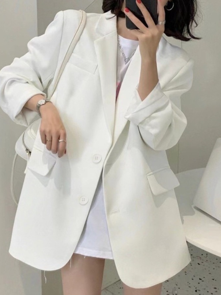 Novo Blazer Feminino de Cor Só - Mens Fashion Blazer avaliação e preço