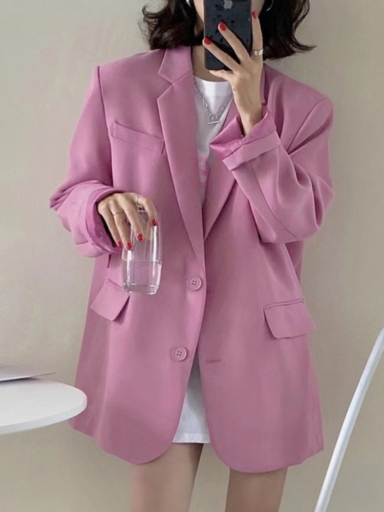 Novo Blazer Feminino de Cor Só - Mens Fashion Blazer avaliação e preço