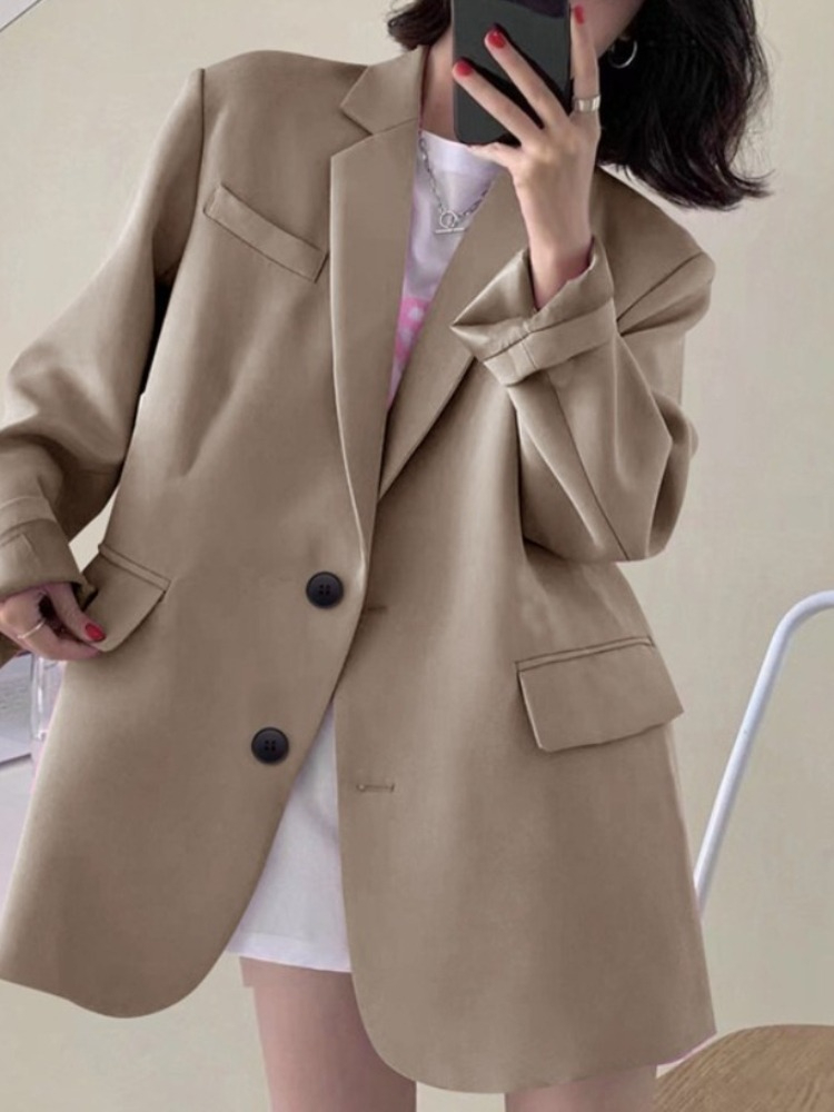 Novo Blazer Feminino de Cor Só - Mens Fashion Blazer avaliação e preço