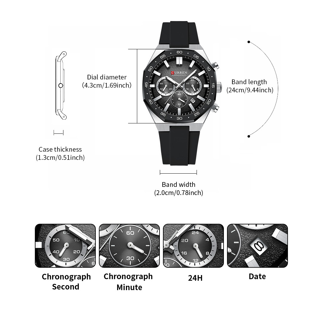 Relógio Esportivo Casual Mascu - Mens Fashion Watch avaliação e preço