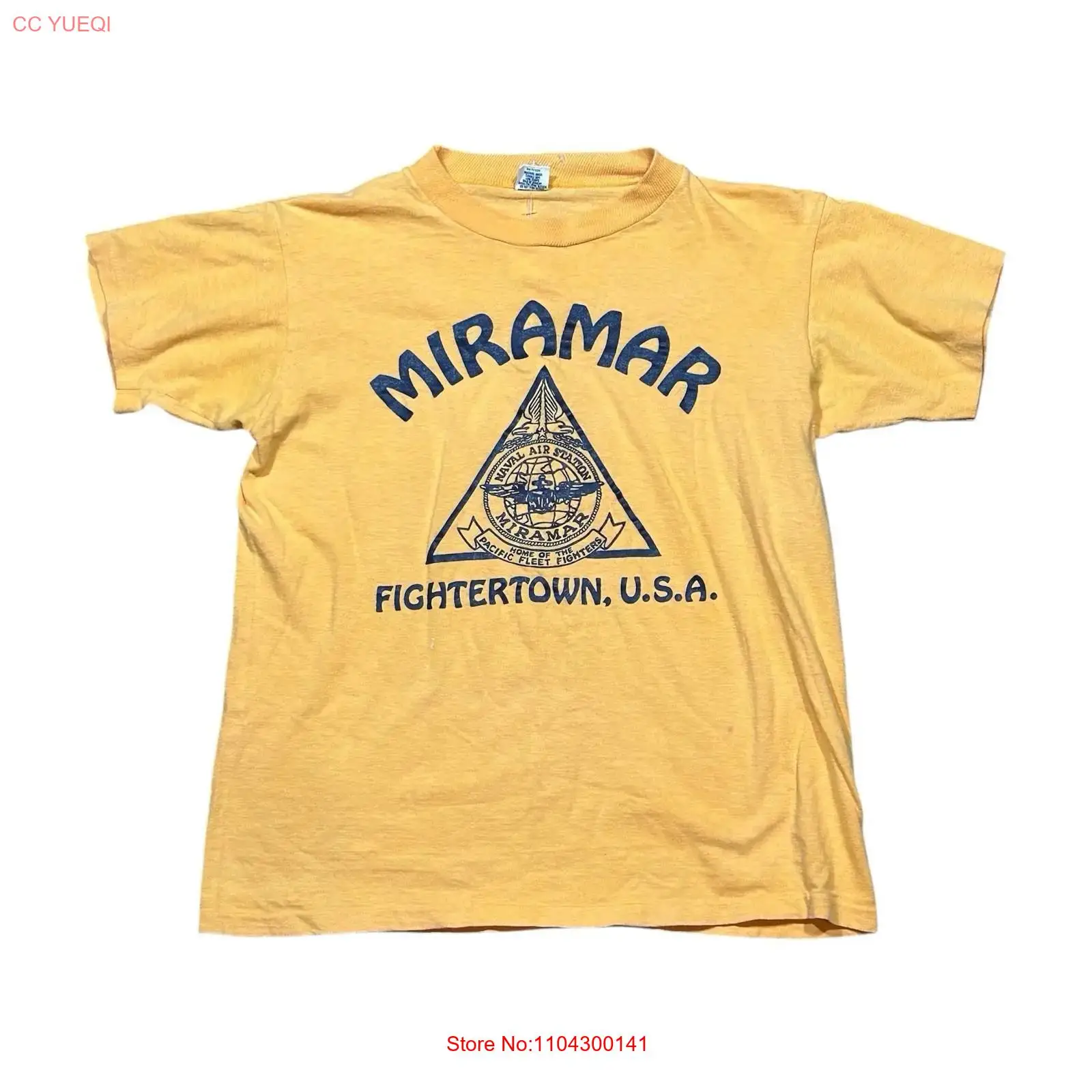 Camiseta Amarela VTG Anos 80 M - Military Shirt Men avaliação e preço